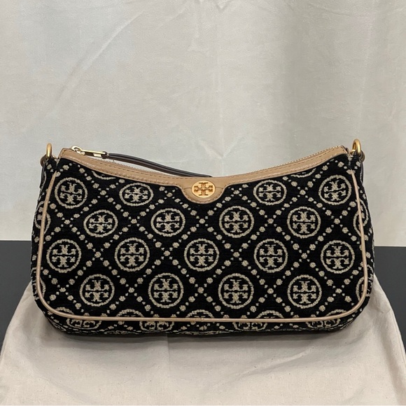 Tory Burch T Monogram Chenille Studio Shoulder Bag - Picture 3 of 16